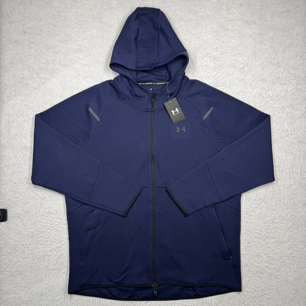 NWT‎ Under Armour UA Unstoppable Fleece Full Zip Blue 1379806-001 Men's Size 2XL